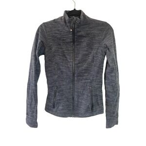 Lululemon Forme Jacket Heathered Black Zip Pockets Size 4